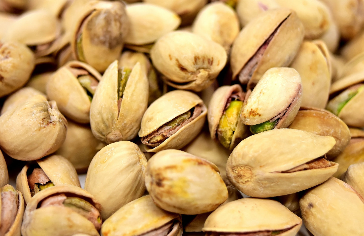 Roasted pistachios close-up